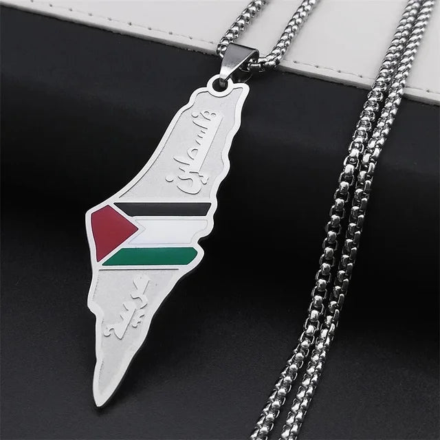 Palestine Stainless Steel Pendant Chain Necklace