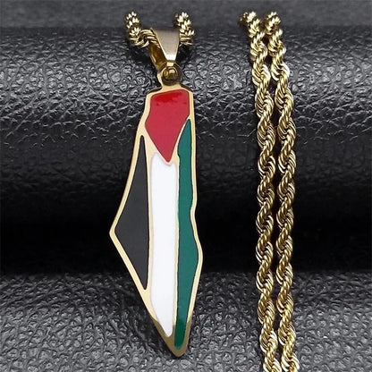 Palestine Stainless Steel Pendant Chain Necklace